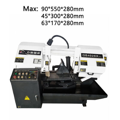 GB4028X Industrial 63° Angle Cutting Band Saw Machine for Steel and Metal
