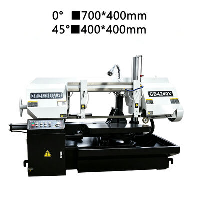 GB4240X Main Auxiliary Column Swivel Bandsaw 45° Rotary Horizontal Metal Cutting Machine