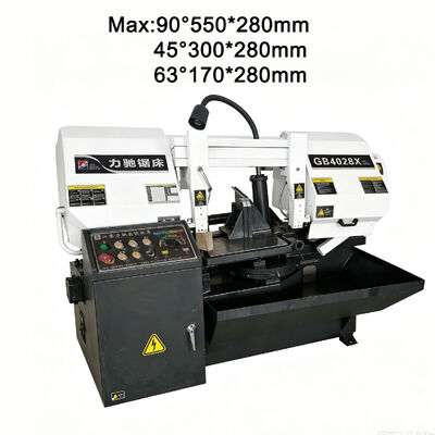 GB4028X63 Scissor Style Band Saw Machine Semi Automatic For Multi Angle Metal Cutting
