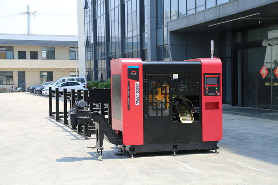Angled Push CNC Circular Saw Machine Red Black Industrial Circular Saw