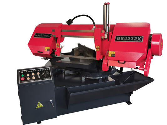 GZ4232 CNC อัตโนมัติแนวนอนเลื่อยสายพานพร้อมความสามารถในการตัด φ320 มม. การเลือกใบมีดสี่สปีด และความคลาดเคลื่อนในการตัด ±0.2 มม.